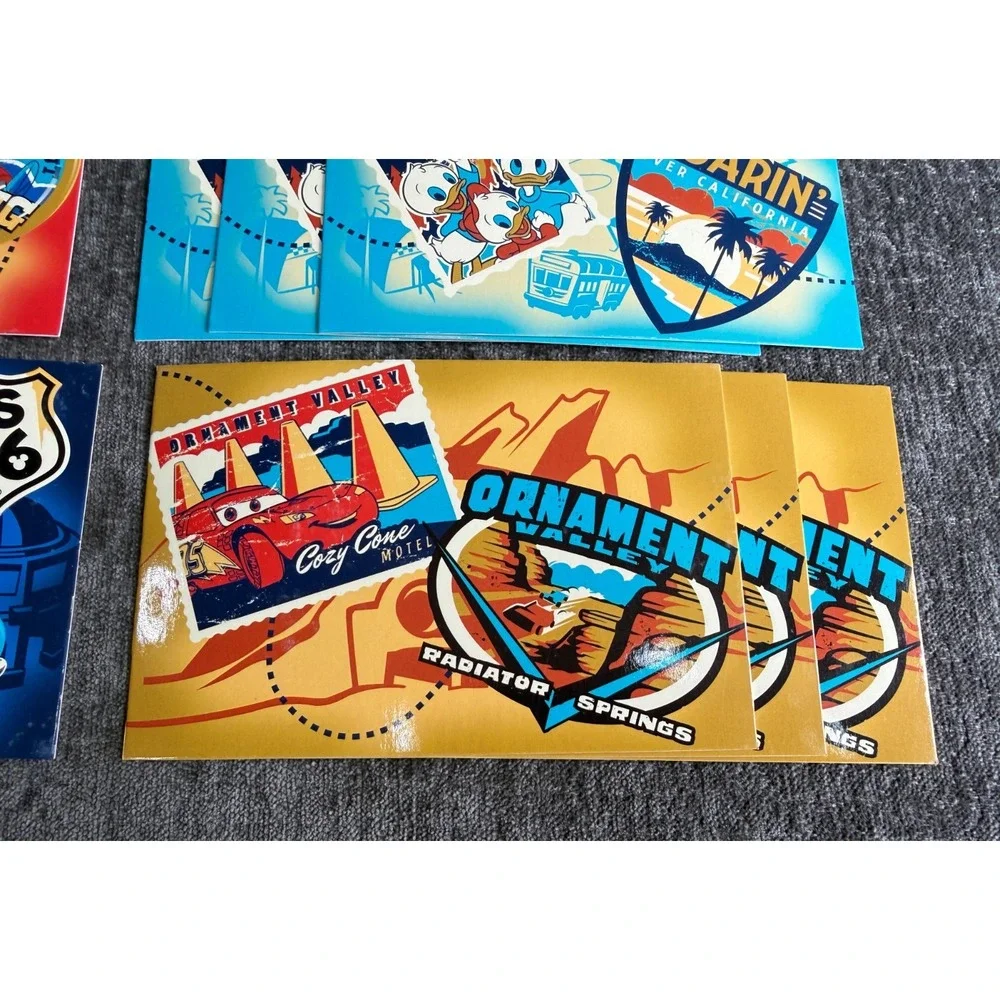 Disney California Adventure Postcard Set of 12 Boxed Mickey Soarin Cars Route 66